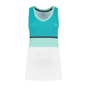 Image of HYPERCOURT STRIPE TOP ARUBA Blue / ALGIERS Blue / White - L