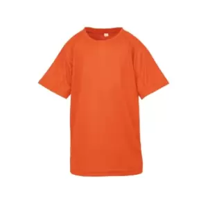 image of Spiro Chidlrens/Kids Impact Performance Aircool T-Shirt (3-4 Years) (Flo Orange)