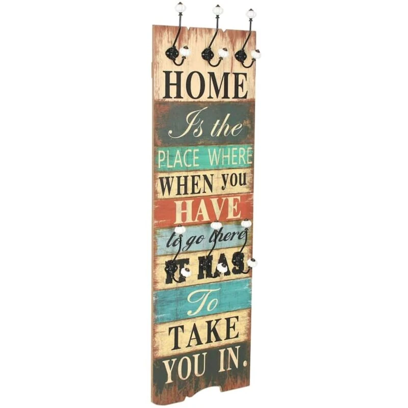 Image of VIDAXL Wall-mounted Coat Rack with 6 Hooks 120x40cm home is Vidaxl 245848