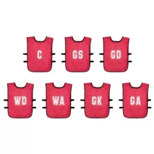 image of (Pack of 7) Mesh Netball Training Bibs Red Adult