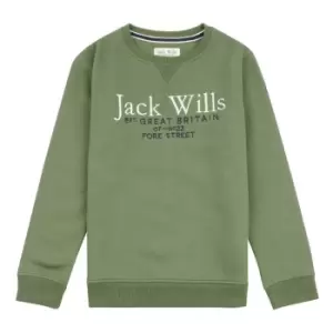 image of Jack Wills Kids Script Crew Neck Sweatshirt - Green