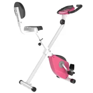 image of HOMCOM Magnetic Resistance Exercise Bike Foldable LCD Adjustable Seat Pink