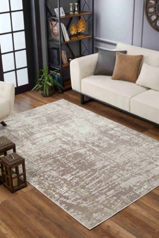 Image of Serenity Modern Abstract Lines Contemporary Area Rugs Stone 60X220 Cm