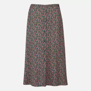 Image of Barbour Anglesey Floral-Print Lyocell Midi Skirt - UK 16