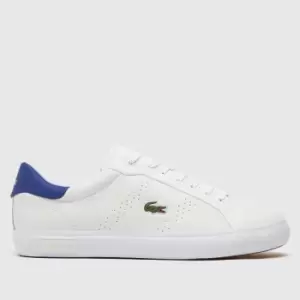 image of Lacoste White & Blue Powercourt 2.0 Trainers