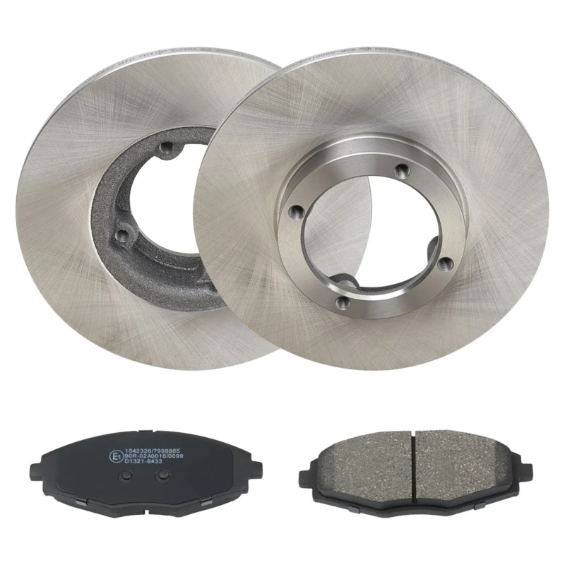 Image of RIDEX 3405B1969 Brake disc and pads set Front Axle, Brake Disc Type: Solid, excl. wear warning contact Brake Set,disc brakes (3405)