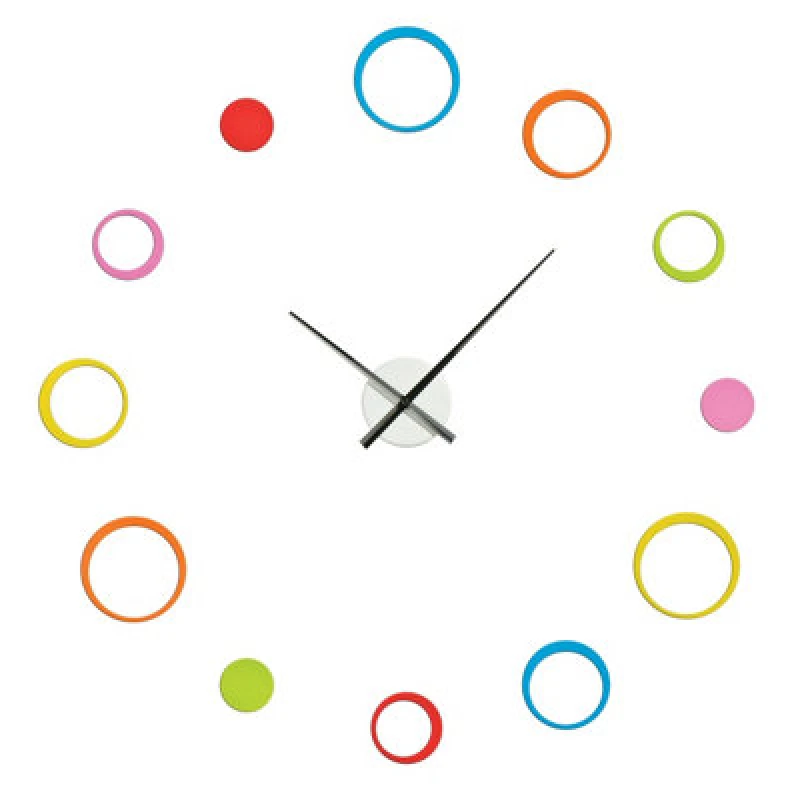 Image of Premier Housewares Interiors by Premier 12 Multi Coloured Circles DIY Wall Clock Multi