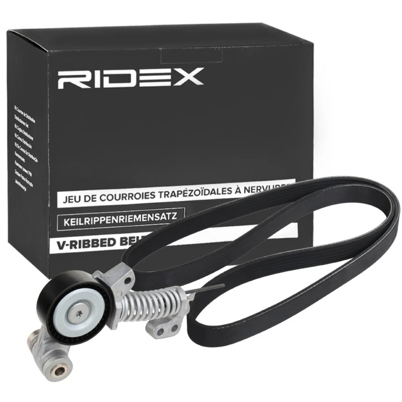Image of RIDEX 542R0646 V-ribbed belt set Check alternator freewheel clutch & replace if necessary V-Ribbed Belt Set (542)