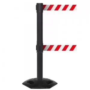 image of Obex Barriers Weatherproof Twin Belt Barrier Belt Length mm 3400 Black