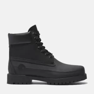 Image of Timberland Heritage 6" Rubber Toe Boot For Men In Black Black, Size 10
