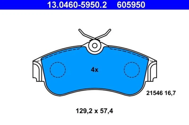 Image of ATE 13.0460-5950.2 Brake pad set excl. wear warning contact Brake Pad Set,disc brake (402)