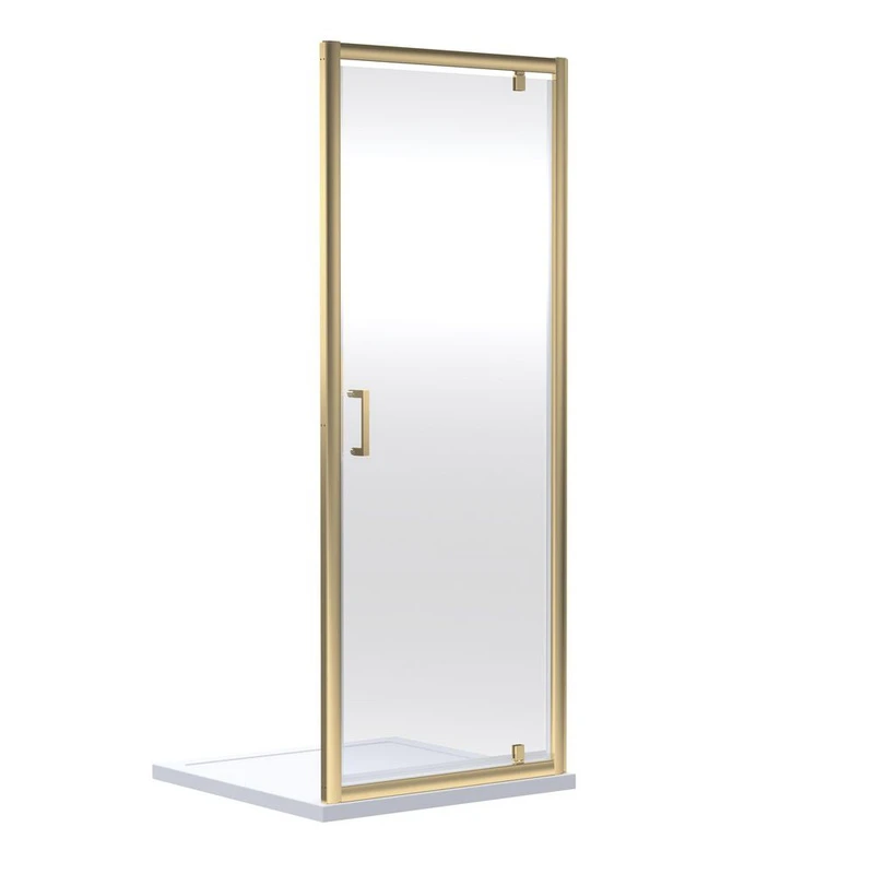 Image of nuie Rene 1900 x 760mm Pivot Shower Door - Brown, Brown SMPD76BB-E6