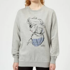 Image of Disney Frozen Elsa Sketch Womens Sweatshirt - Grey - L