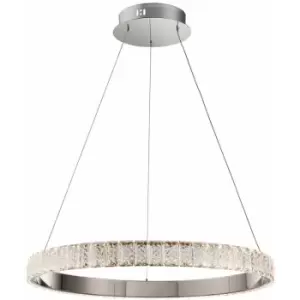 image of Loops - Ceiling Pendant Light Chrome Plate & Clear Crystal 30W LED Bulb Included