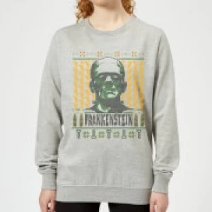 image of Universal Monsters Frankenstein Christmas Womens Sweatshirt - Grey - L