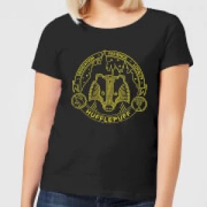 Image of Harry Potter Hufflepuff Badger Badge Womens T-Shirt - Black