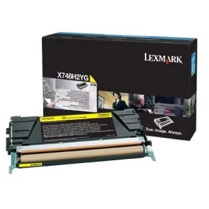 image of Lexmark X748H2YG Yellow Laser Toner Ink Cartridge