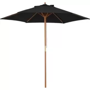 image of 2.5m Wood Garden Parasol Sun Shade Patio Outdoor Wooden Umbrella Canopy - Outsunny