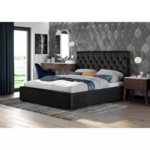 Image of Rosiana Bed Double Plush Velvet Black