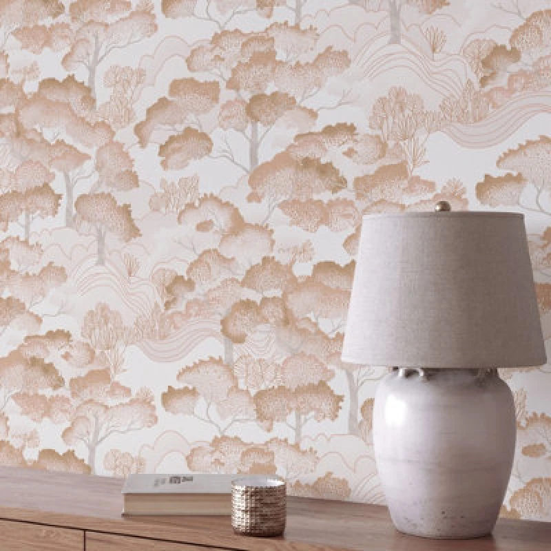 Image of Erismann Wallpaper Elle Decoration Golden Grove Beige Vinyl Wallpaper by Erismann Cream