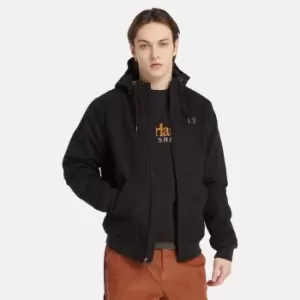 Image of Timberland Insulated Canvas Hooded Bomber Jacket For Men In Black Black, Size L