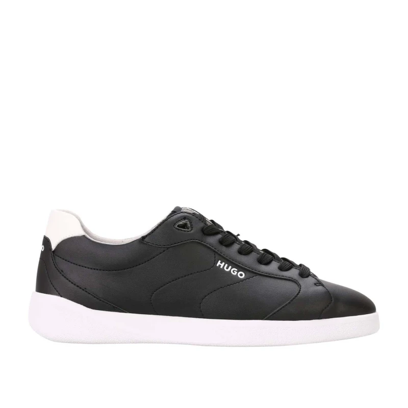 Image of Hugo Riven Logo Detail Cupsole Trainers - Black 7