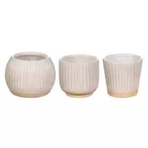 Image of Sass & Belle Grooved Planter Small Off White (One Random Supplied)