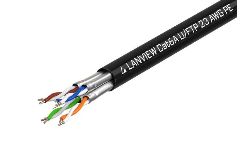 Image of Lanview LVN122445 networking cable Black 500 m Cat6a U/UTP (UTP)