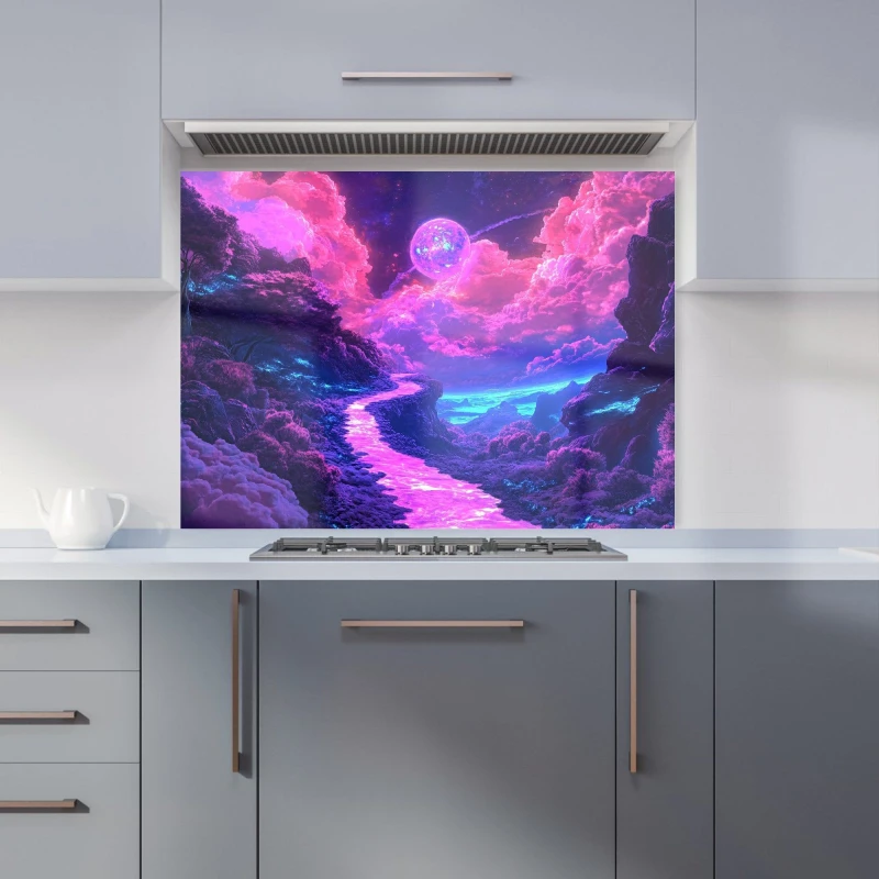 Image of Designer Kitchen Splashbacks Elena Sable: 00037 Kitchen Splashback Size: 600mm x 750mm Multicolor Unisex 600mm x 750mm