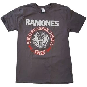 Image of Ramones - Subterraneun Jungle Unisex Large T-Shirt - Grey
