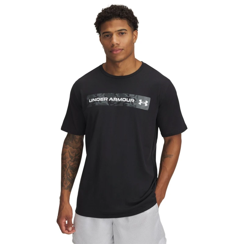 Image of Under Armour Mens Camo Short Sleeve T-Shirt Black/Green male L