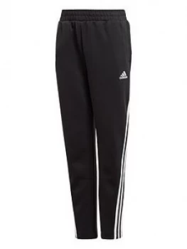 image of Adidas Boys 3-Stripes Tapered Pants - Black