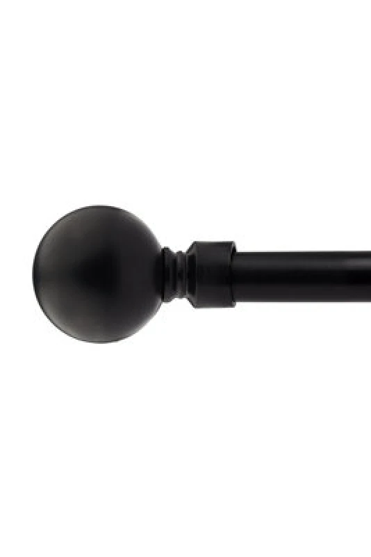 Image of Unknown 16-19mm Sphere Extendable Eyelet Metal Curtain Pole Set Black 160-300Cm