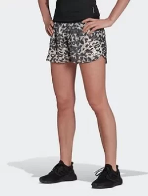 Image of adidas Adizero Split Shorts, Blue/Green Size M Women