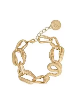 image of Bibi Bijoux Gold 'Serpent' Chunky Chain Bracelet, Gold, Women