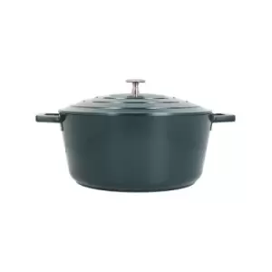 image of Cast Aluminium 5L Casserole Dish, Hunter Green - Masterclass