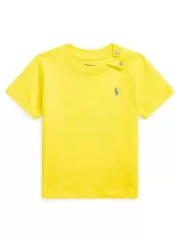 image of Ralph Lauren Baby Boys Classic Short Sleeve T-Shirt - Yellow, Yellow, Size 18 Months