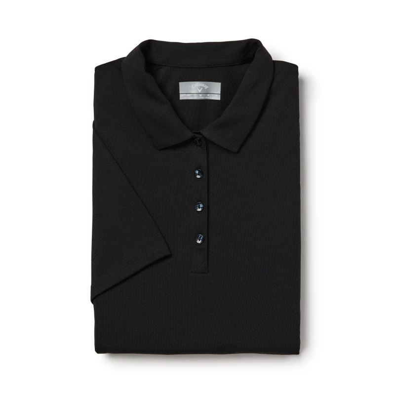 Image of Callaway Womens Tournament Golf Short-Sleeve Performance Polo Shirt Caviar female 8 (XS)