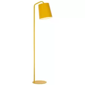 image of Netlighting Merano Gananoque Floor Lamp with Tapered Shade Matt Yellow Metal Out