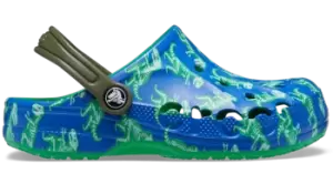 Image of Crocs Toddler Baya Graphic Clogs Kids Blue Bolt / Multi C6