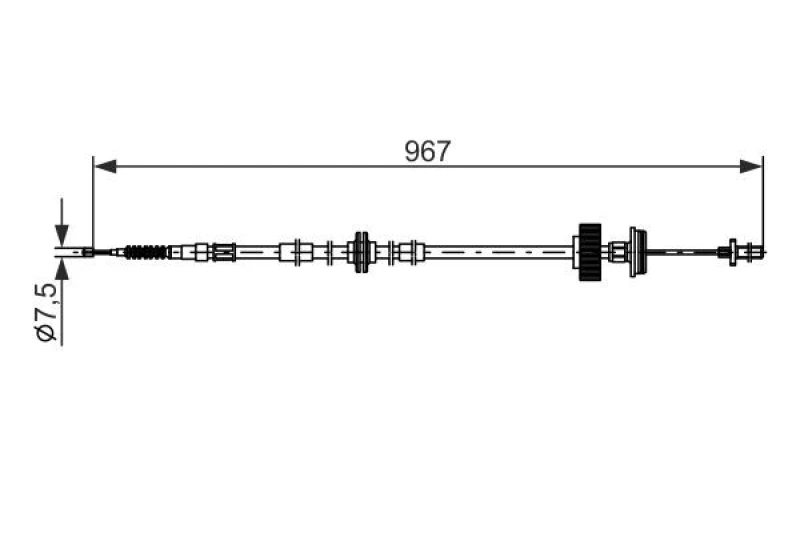 Image of Handbrake cable Bosch 1 987 482 794