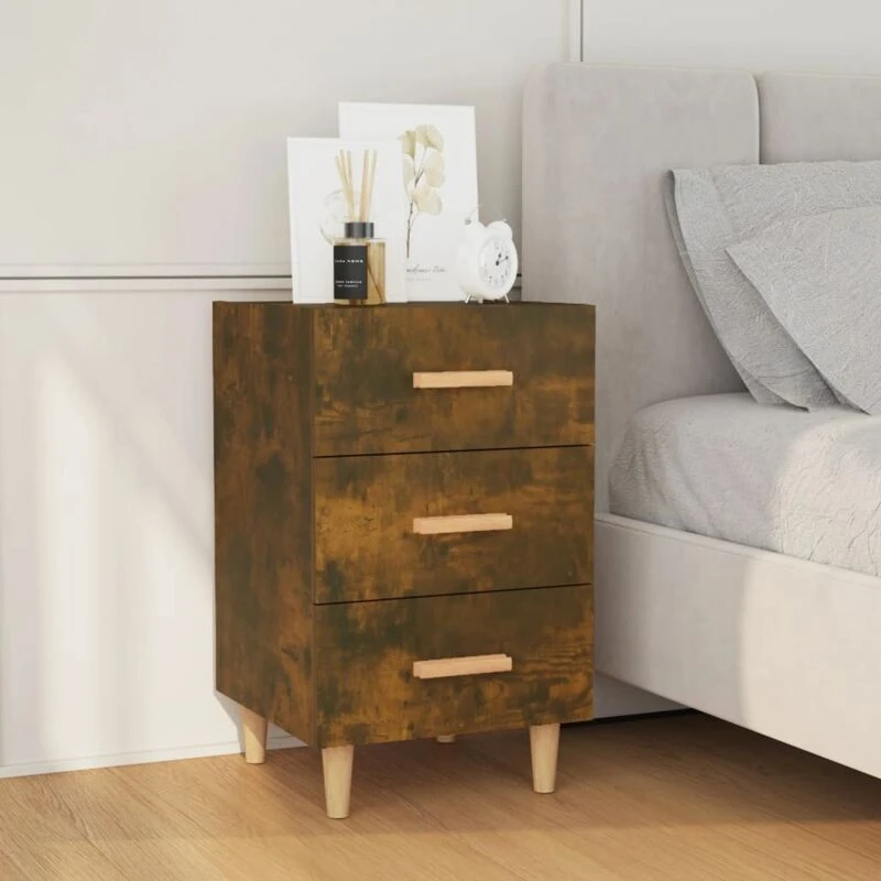 Image of VIDAXL Bedside Cabinet Smoked Oak 40x40x66cm Engineered Wood Vidaxl 8720286973318