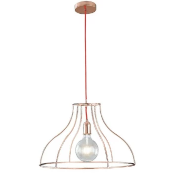 Image of Fan Europe Lighting - Fan Europe FRIDA Wire Frame Pendant Ceiling Light Pink Gold 50x35.5cm