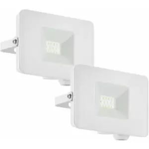 Image of Loops - 2 pack IP65 Outdoor Wall Flood Light White Adjustable 10W LED Porch Lamp
