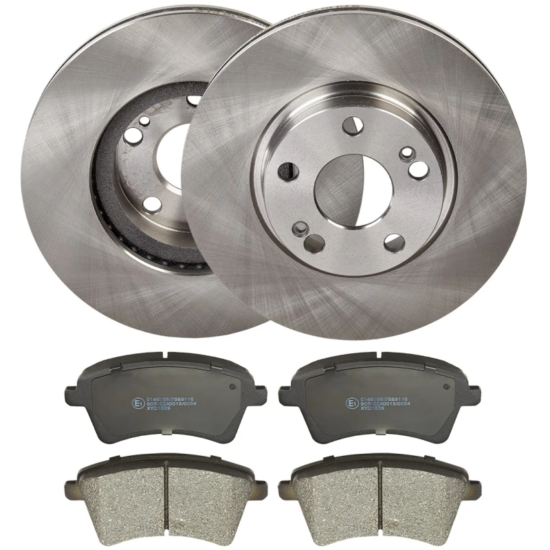 Image of RIDEX 3405B1950 Brake disc and pads set Front Axle, Brake Disc Type: Externally Vented, excl. wear warning contact Brake Set,disc brakes (3405)