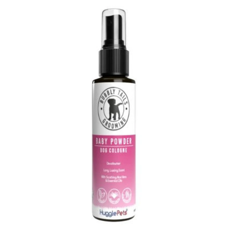 Image of HugglePets Bubbly Tails Baby Powder Deodorising Cologne Spray for Dogs 250ml Clear