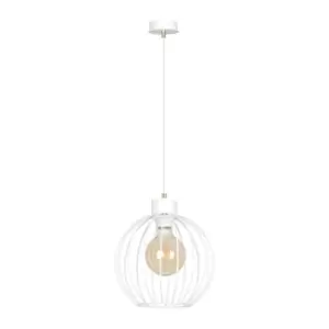 Image of Emibig Pineta White Wire Frame Pendant Ceiling Light 1x E27