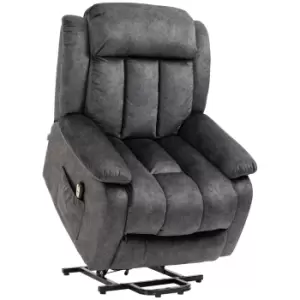 image of HOMCOM Riser and Recliner Chair, Microfibe Upholstered Recliner Chair for Elderly with Remote Control, Footrest, Padded Seat and Backrest, Side Pocket