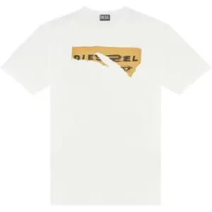 Image of Diesel Peel-Off T-Shirt - White
