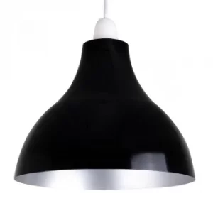 image of Dexter Black and Silver Retro Pendant Shade